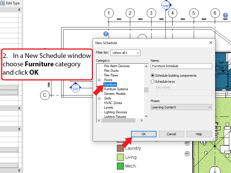 revit how to schedule furniture by room - maxrevit